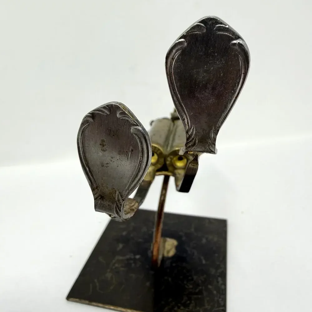 Vintage Industrial Metal Diver Sculpture Brutalist Found Object Art Brutalist